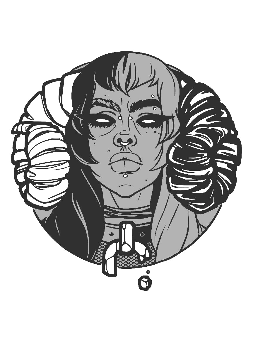 Demon Empress Gray Print