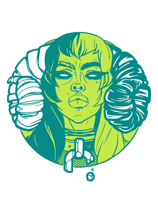 Demon Empress Green Print