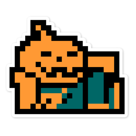 Halloween Forever Pixel Pumpkin Man Sticker